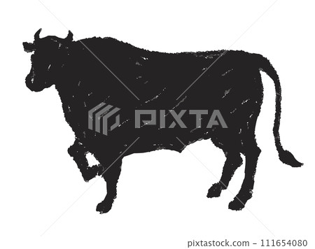 Monochrome illustration of wagyu beef 111654080