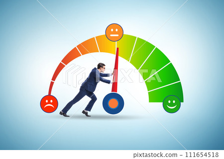 Satisfaction meter in customer opinion concept 111654518