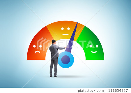 Satisfaction meter in customer opinion concept 111654537