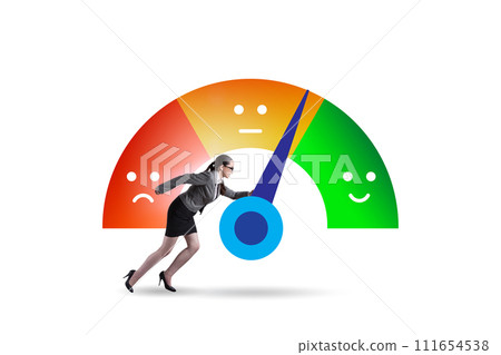 Satisfaction meter in customer opinion concept 111654538