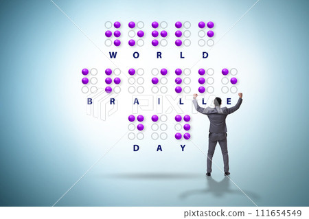 Concept of world braille day Concept of world braille day 111654549