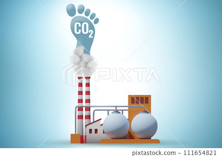 Carbon footprint concept with pollution 111654821
