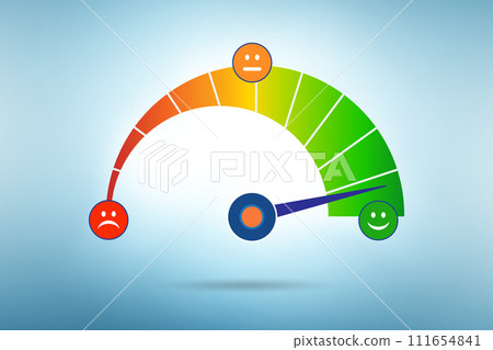 Satisfaction meter in customer opinion concept 111654841