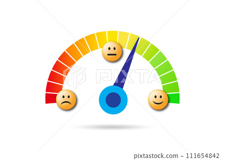 Satisfaction meter in customer opinion concept Satisfaction meter in customer opinion concept 111654842