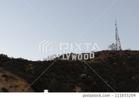 Close to Hollywood sign, Los Angeles, California, at the sunset, Hollywood hills. Close to Hollywood sign, Los Angeles, California, at the sunset, Hollywood hills. 111655204