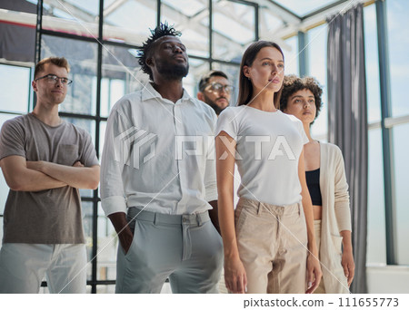 Smiling professional business leaders and employees group team portrait Smiling professional business leaders and employees group team portrait 111655773