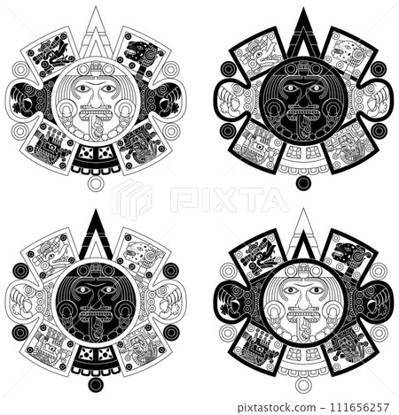 Solar calendar of the ancient Aztec civilization Solar calendar of the ancient Aztec civilization 111656257