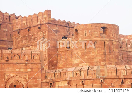 India Agra Agra Fort rotunda and ramparts India Agra Agra Fort rotunda and ramparts 111657159
