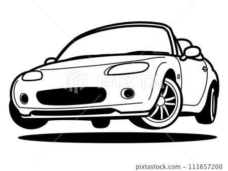 Domestic open sports coloring book style jump car illustration 111657200