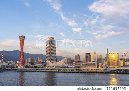 Sunset sky and Kobe Port Tower Meriken Park Sunset sky and Kobe Port Tower Meriken Park 111657395