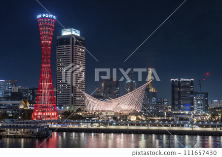 Meriken Park Kobe Port Tower night view 111657430
