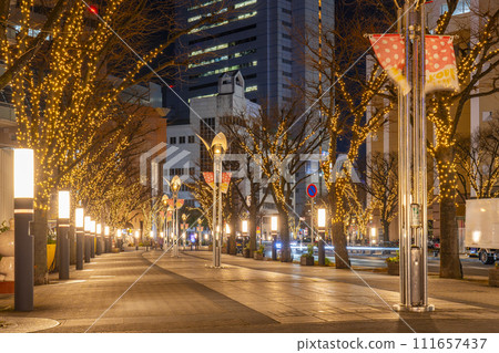 Kobe Gaslight Street illuminated at night Kobe Gaslight Street illuminated at night 111657437