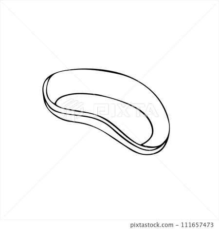 Medical tray doodle style icon. Hand-drawn steel dental tray isolated on white background. 111657473