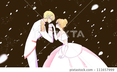 Prince kissing the back of the princess's hand, blonde, Hanabubuki Prince kissing the back of the princess's hand, blonde, Hanabubuki 111657999
