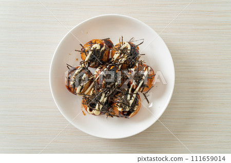 Takoyaki ball dumplings or Octopus balls Takoyaki ball dumplings or Octopus balls 111659014