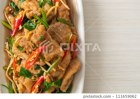 Stir Fried Fish with Chinese Celery Stir Fried Fish with Chinese Celery 111659062