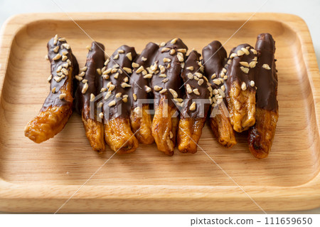 banana chocolate coating or banana dipped chocolate banana chocolate coating or banana dipped chocolate 111659650