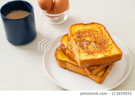 french toast on white plate french toast on white plate 111659935