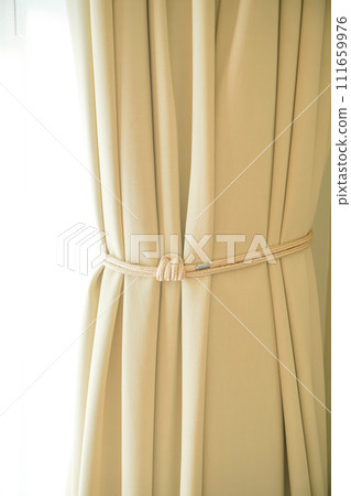 curtain with window and sunlight curtain with window and sunlight 111659976