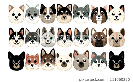 各種狗臉插畫 111660250