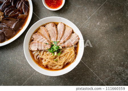 duck noodles with stewed duck soup duck noodles with stewed duck soup 111660359