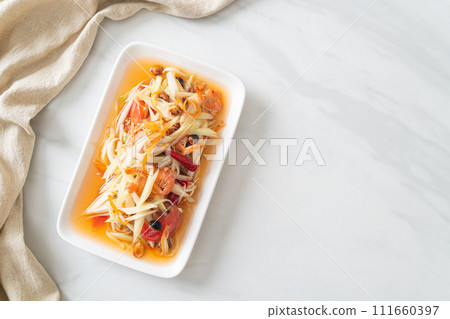 Som Tum - Spicy papaya salad Som Tum - Spicy papaya salad 111660397