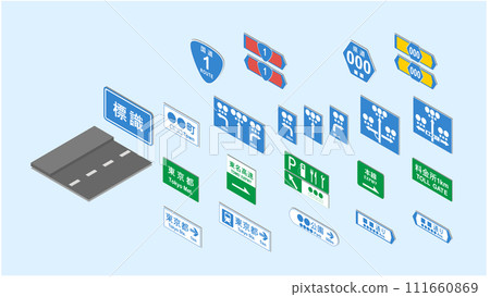 Isometric road sign Isometric road sign 111660869