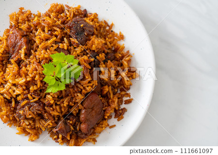 Nasi goreng - fried rice with pork in Indonesia style 111661097
