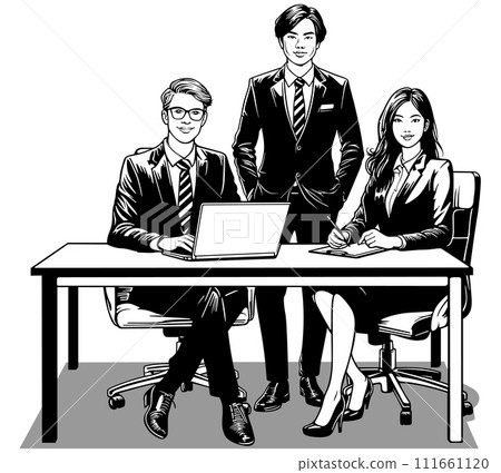 Young Business Team at the Office Desk 111661120