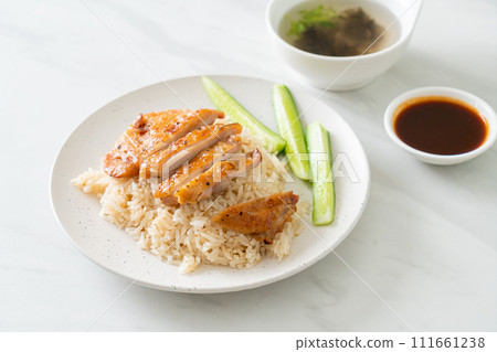 Grilled Chicken with Steamed Rice Grilled Chicken with Steamed Rice 111661238
