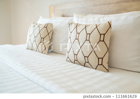 comfortable pillows decorate on bed comfortable pillows decorate on bed 111661629
