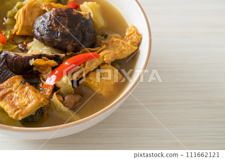 boiled pickled cabbage and bitter gourd soup boiled pickled cabbage and bitter gourd soup 111662121