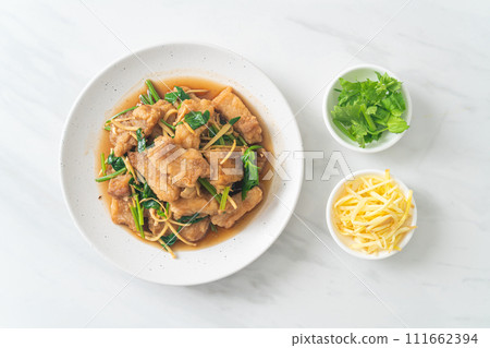 Stir Fried Fish with Chinese Celery Stir Fried Fish with Chinese Celery 111662394