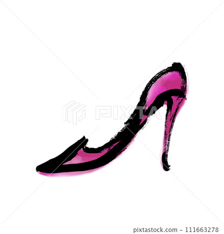 hand drawn illustration of pink high heels hand drawn illustration of pink high heels 111663278