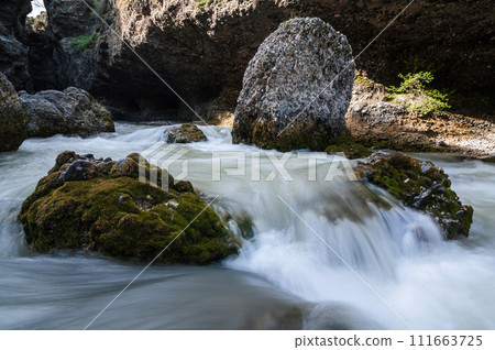 Aksu Canyon with river in mountains in Kazakhstan Aksu Canyon with river in mountains in Kazakhstan 111663725