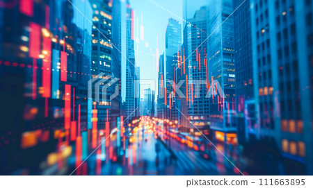Composite image of stock price chart and cityscape Composite image of stock price chart and cityscape 111663895