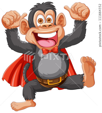 Cheerful Superhero Monkey Illustration Cheerful Superhero Monkey Illustration 111664352