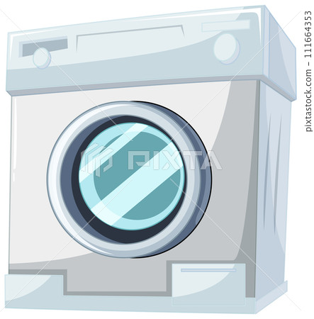 Sleek Modern Washing Machine Illustration Sleek Modern Washing Machine Illustration 111664353