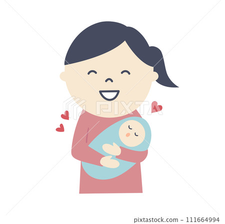 一個家庭主婦愛她的孩子的插圖 111664994