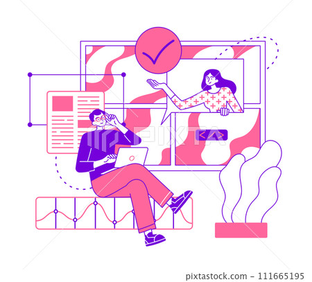 People remotely discussing a task People remotely discussing a task 111665195