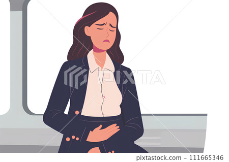 A woman suffering from stomach pain-1 A woman suffering from stomach pain-1 111665346