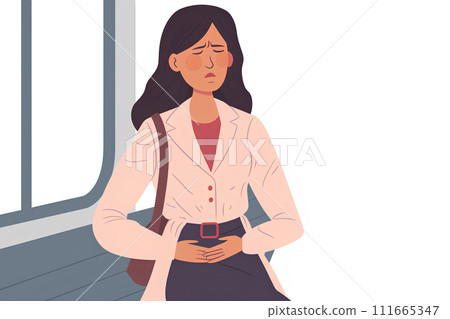 一名患有胃痛的婦女-1 111665347