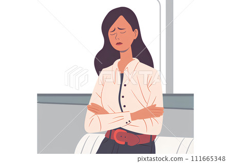 一名患有胃痛的婦女-1 111665348