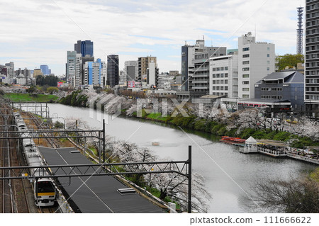 外堀公園盛開三月 千代田2130棵櫻花樹和總武線外堀公園 H3.2 111666622