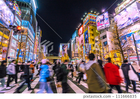 Tokyo cityscape in Japan New Year's Day...Akihabara is bustling with people. May the new year be a wonderful time... = January 1, 2020 Tokyo cityscape in Japan New Year's Day...Akihabara is bustling with people. May the new year be a wonderful time... = January 1, 2020 111666835