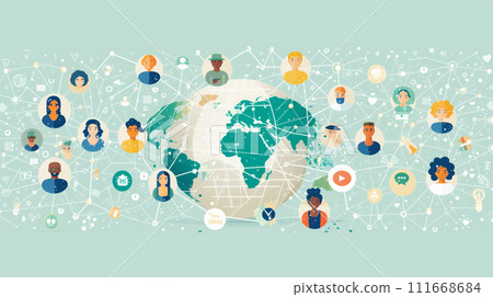 People around the world connected through social media 111668684