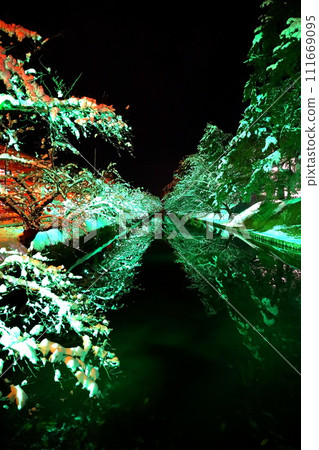 Winter illumination of cherry blossoms in Hirosaki Park, Aomori Prefecture 111669095