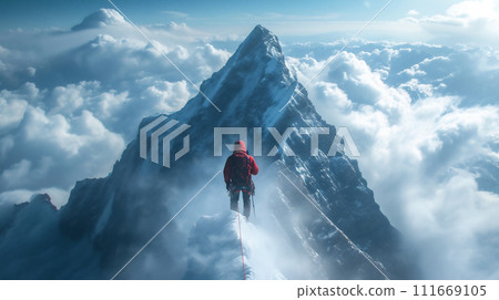 暴風雪中攀爬的人 111669105