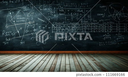 黑板上寫著許多數學公式 111669166