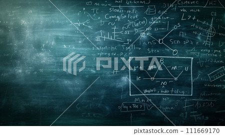 many mathematical formulas written on the blackboard many mathematical formulas written on the blackboard 111669170